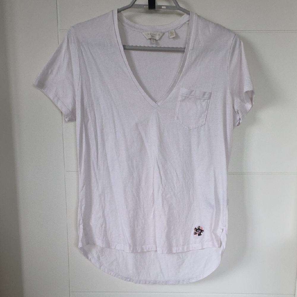 Ted Baker London White V-Neck Tee